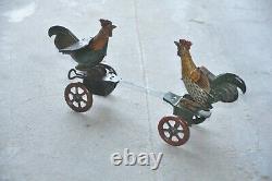 Vintage Wind Up Litho Fighting Rooster/Cock German Tin Toy, Germany