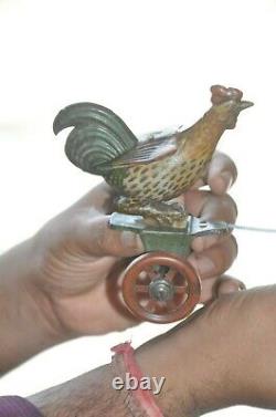 Vintage Wind Up Litho Fighting Rooster/Cock German Tin Toy, Germany