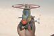 Vintage Wind Up Litho RESCUE No. 8 Litho Helicopter Tin Toy, Japan