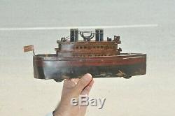 Vintage Wind Up Litho Ship/Boat Tin Toy, Germany