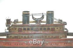 Vintage Wind Up Litho Ship/Boat Tin Toy, Germany