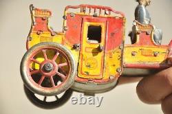 Vintage Wind Up ORBOR Brand Litho Chariot Tin Toy, Germany