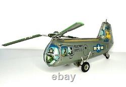 Vintage Wind Up Piasecki Army Mule 110735 Rf Mark Litho Helicopter Tin Toy Japan