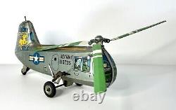 Vintage Wind Up Piasecki Army Mule 110735 Rf Mark Litho Helicopter Tin Toy Japan