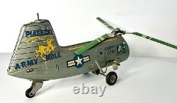 Vintage Wind Up Piasecki Army Mule 110735 Rf Mark Litho Helicopter Tin Toy Japan