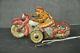 Vintage Wind Up Racer No. 8 Acrobet Litho Motorcycle Tin Toy, Japan