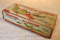 Vintage Wind Up SNAPPING ALLIGATOR With leaping fish, Original Box, Japan by NGS