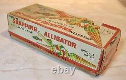 Vintage Wind Up SNAPPING ALLIGATOR With leaping fish, Original Box, Japan by NGS