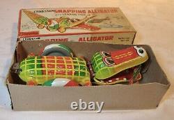 Vintage Wind Up SNAPPING ALLIGATOR With leaping fish, Original Box, Japan by NGS