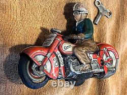 Vintage Wind Up Schuco Curvo 1000 Motorcycle Metal Tin 1940s Germany wind-up TOY