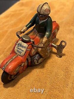 Vintage Wind Up Schuco Curvo 1000 Motorcycle Metal Tin 1940s Germany wind-up TOY