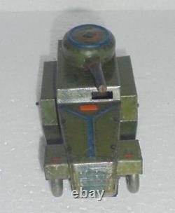 Vintage Wind Up T. N Trademark ME- 593 Litho Army Tank Tin Toy, Japan