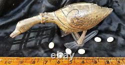 Vintage Wind Up Tin Toy Articulated Goose Lays Eggs Louis Marx Co. New York