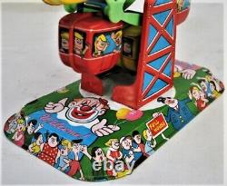 Vintage Wind Up Tin Toy - Child Land Ferris Wheel - Yone Made in Japan