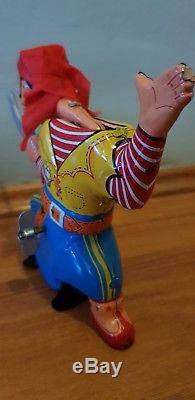 Vintage Wind Up Tin Toy. Japan. 50s. Mikuni. Mechanical Pirate. Boxed. Working