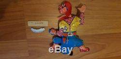 Vintage Wind Up Tin Toy. Japan. 50s. Mikuni. Mechanical Pirate. Boxed. Working