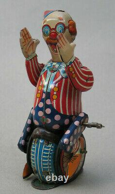 Vintage Wind-Up Toy Clown on Unicycle Japan