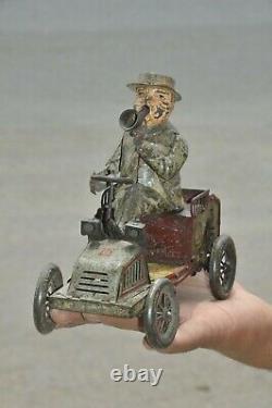Vintage Wind Up Tut Tut Lehmann Litho Car/Jeep Tin Toy, Germany