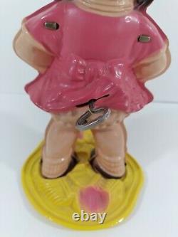 Vintage Wind Up Windup Celluloid Dancer Wobbler Walker Toy Girl In Sombraro Htf