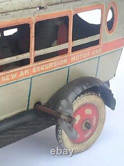 Vintage Winding Tin Toy Motor Car Bus Modern Toys Laboratory T T Takatoku Japan