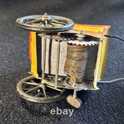 Vintage Windup Tin Litho Lehmann Tap Tap Man Pushing Cart or Porter Toy 1930s