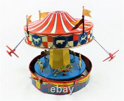 Vintage Wolverine No. 31 Merry-go-round Musical Carousel Tin Wind Up Litho Toy