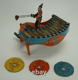 Vintage Wolverine Zilotone Xylophone Mechanical Wind-up Toy with 3 Discs