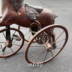 Vintage Wooden Doll Tricycle Horse Estate