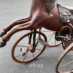 Vintage Wooden Doll Tricycle Horse Estate