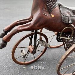 Vintage Wooden Doll Tricycle Horse Estate