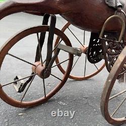 Vintage Wooden Doll Tricycle Horse Estate