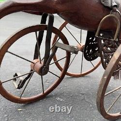 Vintage Wooden Doll Tricycle Horse Estate