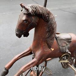 Vintage Wooden Doll Tricycle Horse Estate