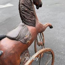 Vintage Wooden Doll Tricycle Horse Estate