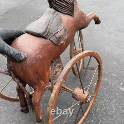 Vintage Wooden Doll Tricycle Horse Estate
