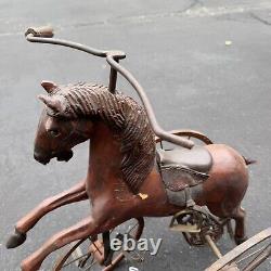 Vintage Wooden Doll Tricycle Horse Estate