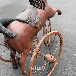 Vintage Wooden Doll Tricycle Horse Estate