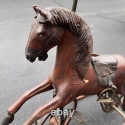Vintage Wooden Doll Tricycle Horse Estate