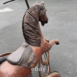 Vintage Wooden Doll Tricycle Horse Estate