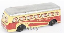 Vintage Woodhaven Robot Bus Wind-Up Metal Toy Decor