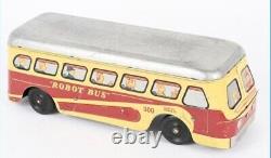 Vintage Woodhaven Robot Bus Wind-Up Metal Toy Decor