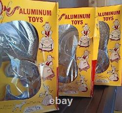 Vintage Worthmore Bo Peep Aluminum Toys Set Of 3 In Original Box