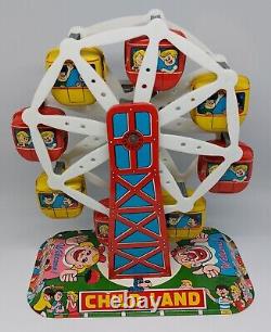 Vintage Yone Mechanical Dream Land Ferris Wheel Wind Up Original Box Works Well
