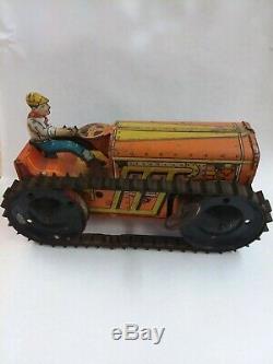 Vintage antique MARX MAR TOYS Wind Up Tin Climbing Tractor (USA)