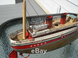 Vintage antique tin toy boat bing, carette, fleischmann