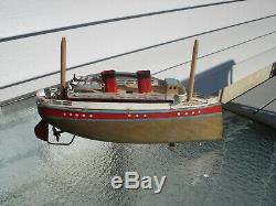Vintage antique tin toy boat bing, carette, fleischmann