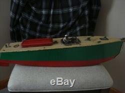 Vintage antique tin wind up toys boat orkin, bing carette