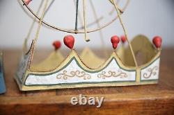 Vintage antique toy circus Ferris Wheel with metal seats for Parts Repair
