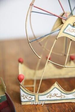 Vintage antique toy circus Ferris Wheel with metal seats for Parts Repair