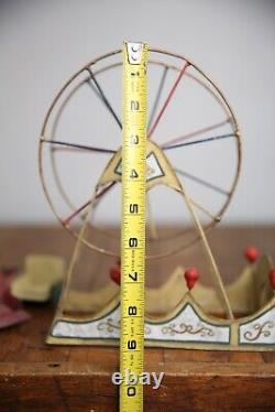 Vintage antique toy circus Ferris Wheel with metal seats for Parts Repair